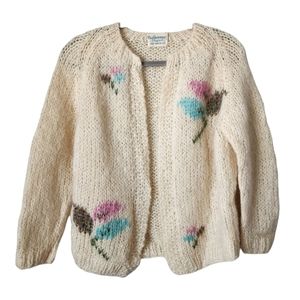 BLAIRMOOR ORIGINAL Coquette 60’s knit sweater cardigan tulip floral Italy